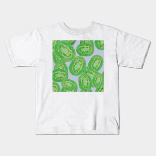 Tropical Kiwi Fruit Abstract Pattern_blue Kids T-Shirt